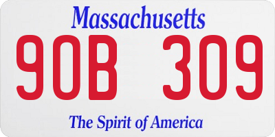 MA license plate 9OB309