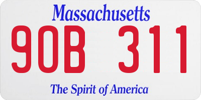 MA license plate 9OB311