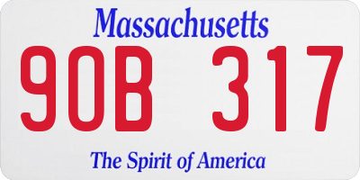 MA license plate 9OB317