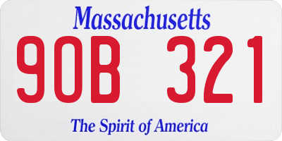 MA license plate 9OB321