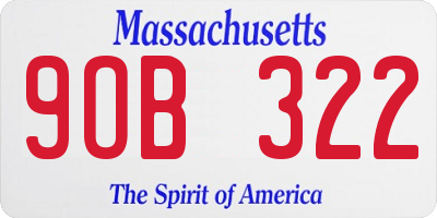 MA license plate 9OB322