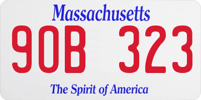 MA license plate 9OB323