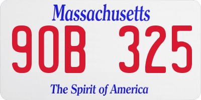 MA license plate 9OB325
