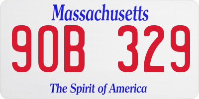 MA license plate 9OB329