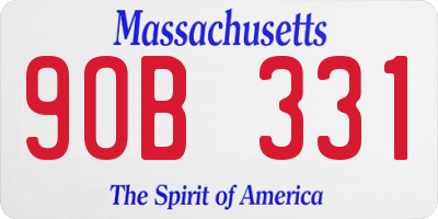 MA license plate 9OB331