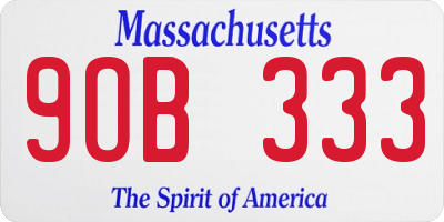 MA license plate 9OB333