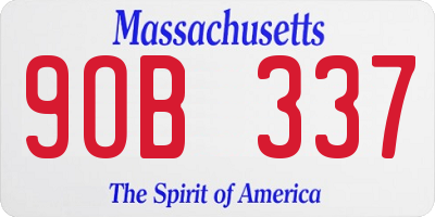 MA license plate 9OB337