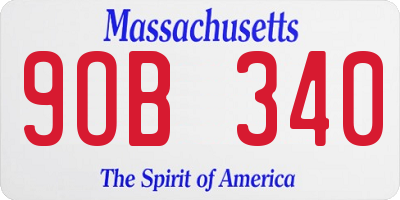MA license plate 9OB340