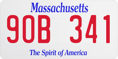 MA license plate 9OB341