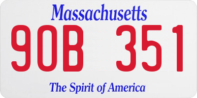 MA license plate 9OB351