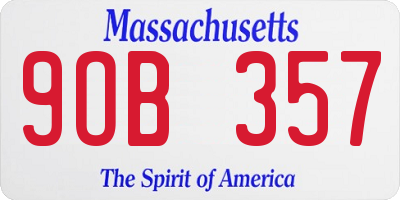 MA license plate 9OB357