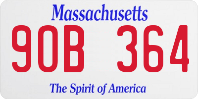 MA license plate 9OB364