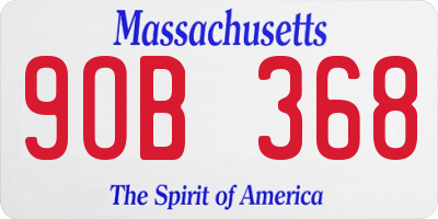 MA license plate 9OB368