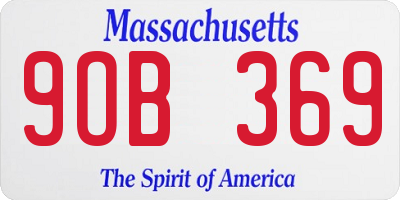 MA license plate 9OB369