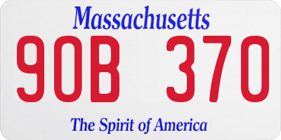 MA license plate 9OB370