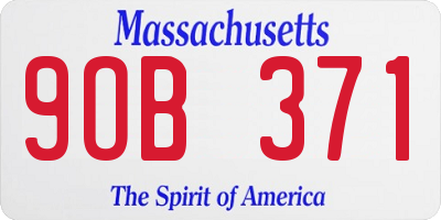 MA license plate 9OB371