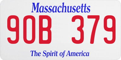 MA license plate 9OB379