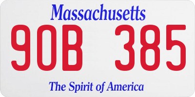 MA license plate 9OB385