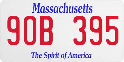 MA license plate 9OB395