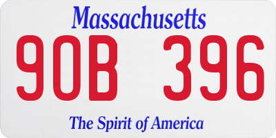 MA license plate 9OB396