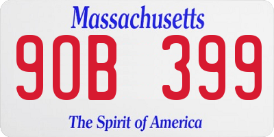 MA license plate 9OB399