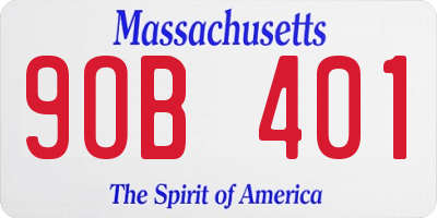 MA license plate 9OB401