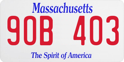 MA license plate 9OB403