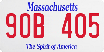 MA license plate 9OB405