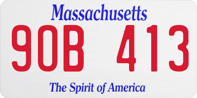 MA license plate 9OB413