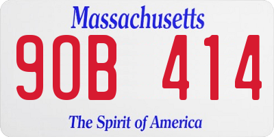 MA license plate 9OB414