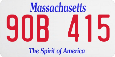 MA license plate 9OB415