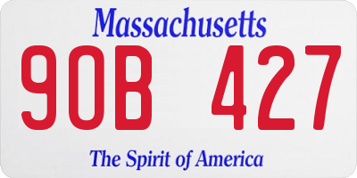 MA license plate 9OB427