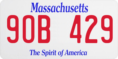 MA license plate 9OB429