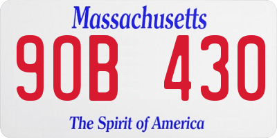 MA license plate 9OB430