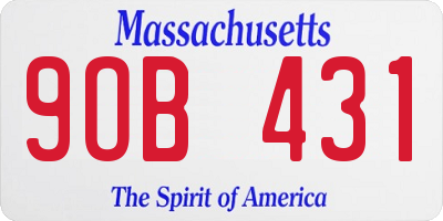 MA license plate 9OB431