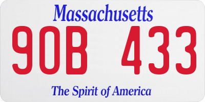 MA license plate 9OB433