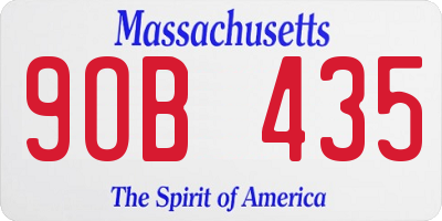 MA license plate 9OB435