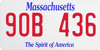 MA license plate 9OB436