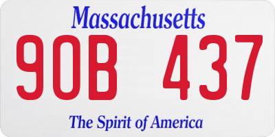 MA license plate 9OB437