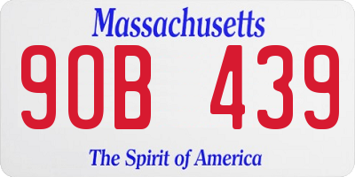 MA license plate 9OB439