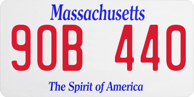 MA license plate 9OB440