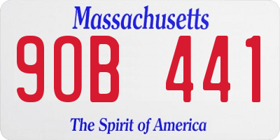MA license plate 9OB441