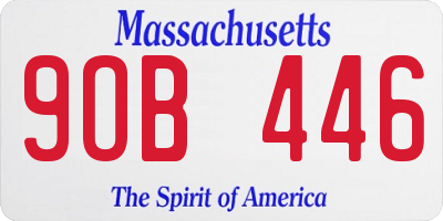 MA license plate 9OB446