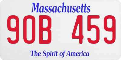 MA license plate 9OB459