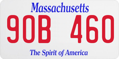 MA license plate 9OB460