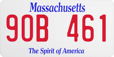 MA license plate 9OB461