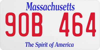 MA license plate 9OB464