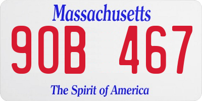 MA license plate 9OB467