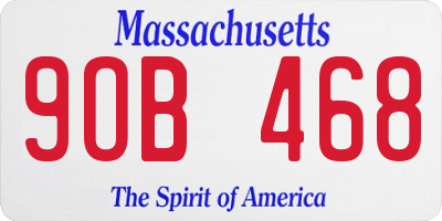 MA license plate 9OB468