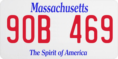 MA license plate 9OB469